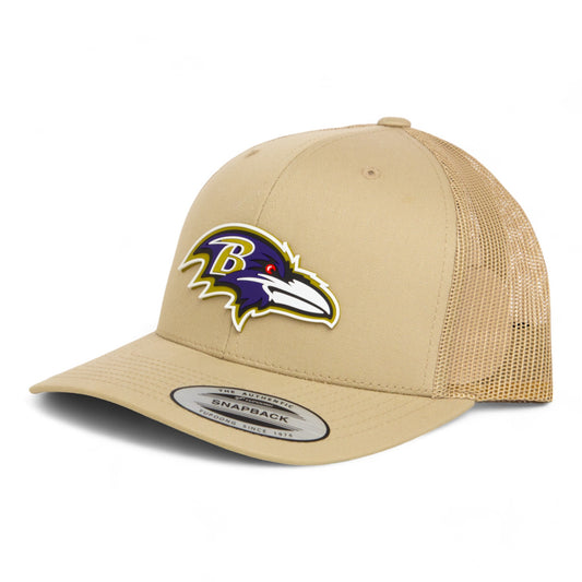 Baltimore Ravens 3D YP Snapback Trucker Hat- Tan