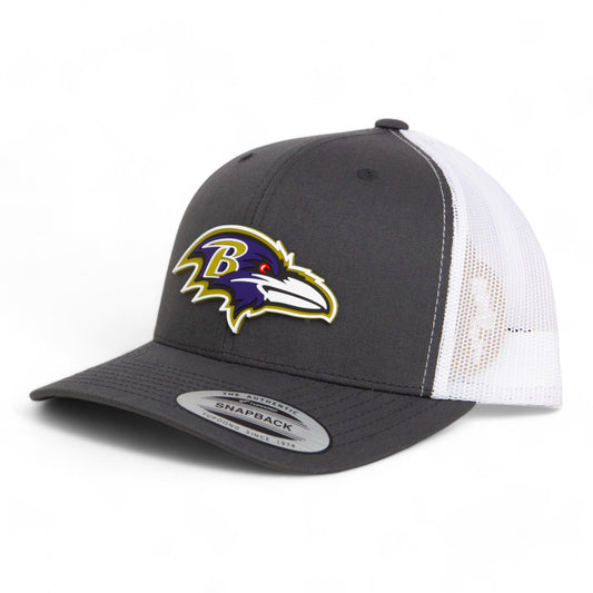 Baltimore Ravens 3D YP Snapback Trucker Hat- Charcoal/ White