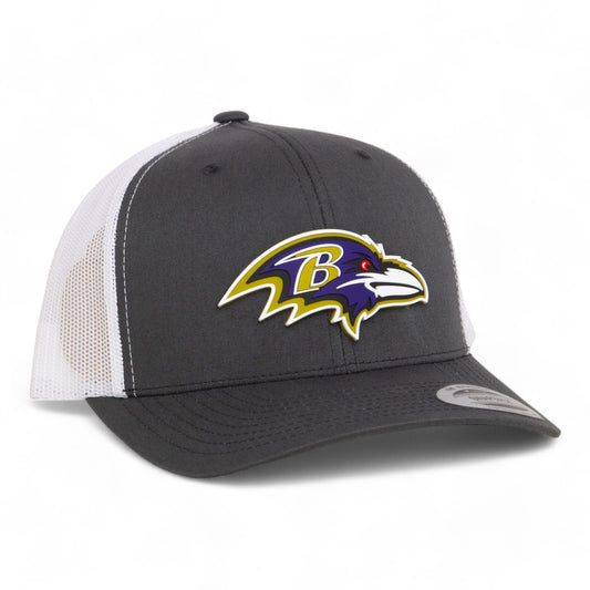 Baltimore Ravens 3D YP Snapback Trucker Hat- Charcoal/ White