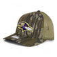 Baltimore Ravens 3D Snapback Trucker Hat- Mossy Oak Bottomland/ Loden