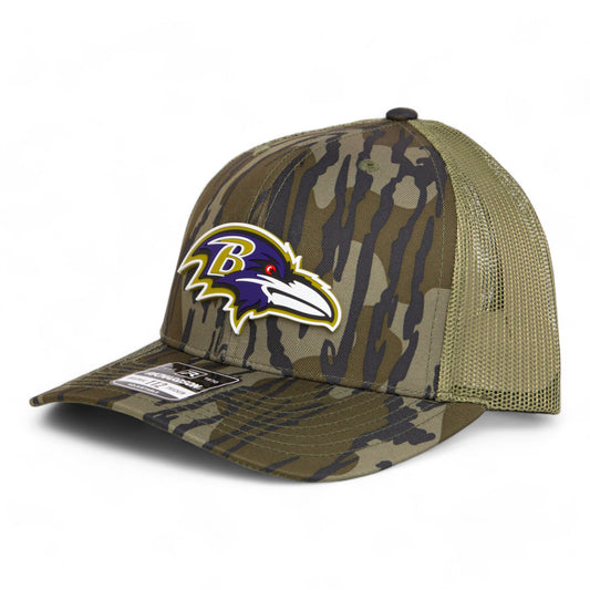 Baltimore Ravens 3D Snapback Trucker Hat- Mossy Oak Bottomland/ Loden