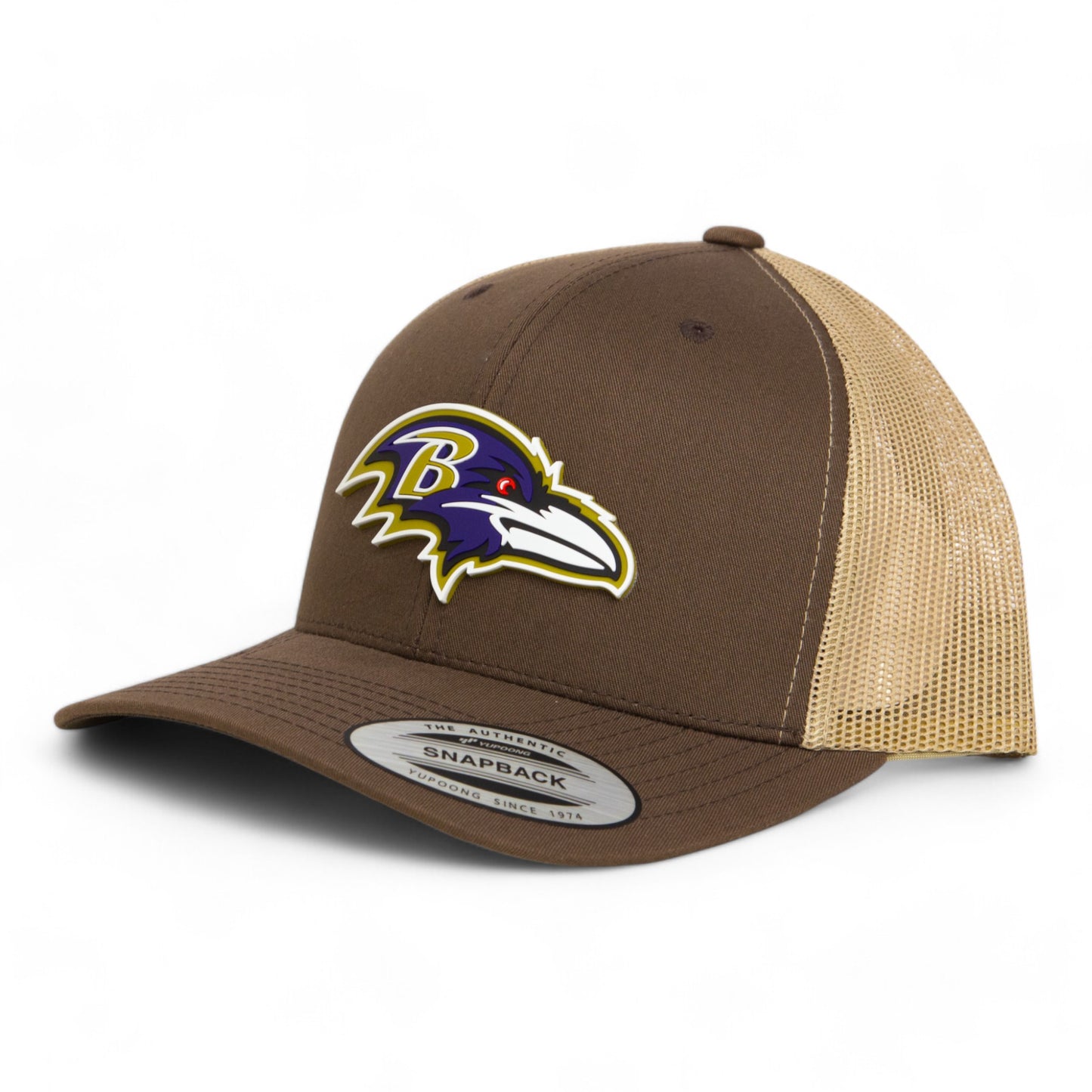 Baltimore Ravens 3D YP Snapback Trucker Hat- Brown/ Tan