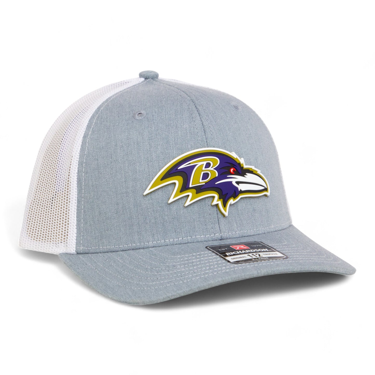 Baltimore Ravens 3D Snapback Trucker Hat- Heather Grey/ White