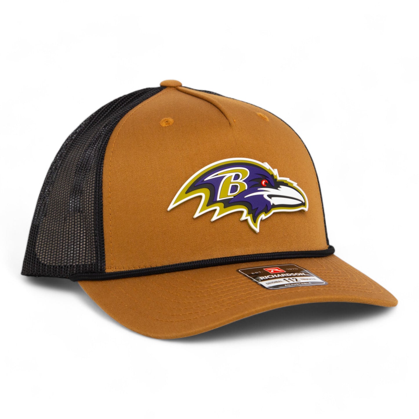 Baltimore Ravens 3D Snapback Trucker Rope Hat- Caramel/ Black