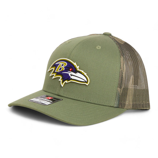 Baltimore Ravens 3D Snapback Trucker Hat- Loden/ Green Camo