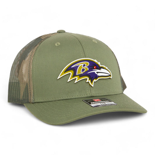 Baltimore Ravens 3D Snapback Trucker Hat- Loden/ Green Camo