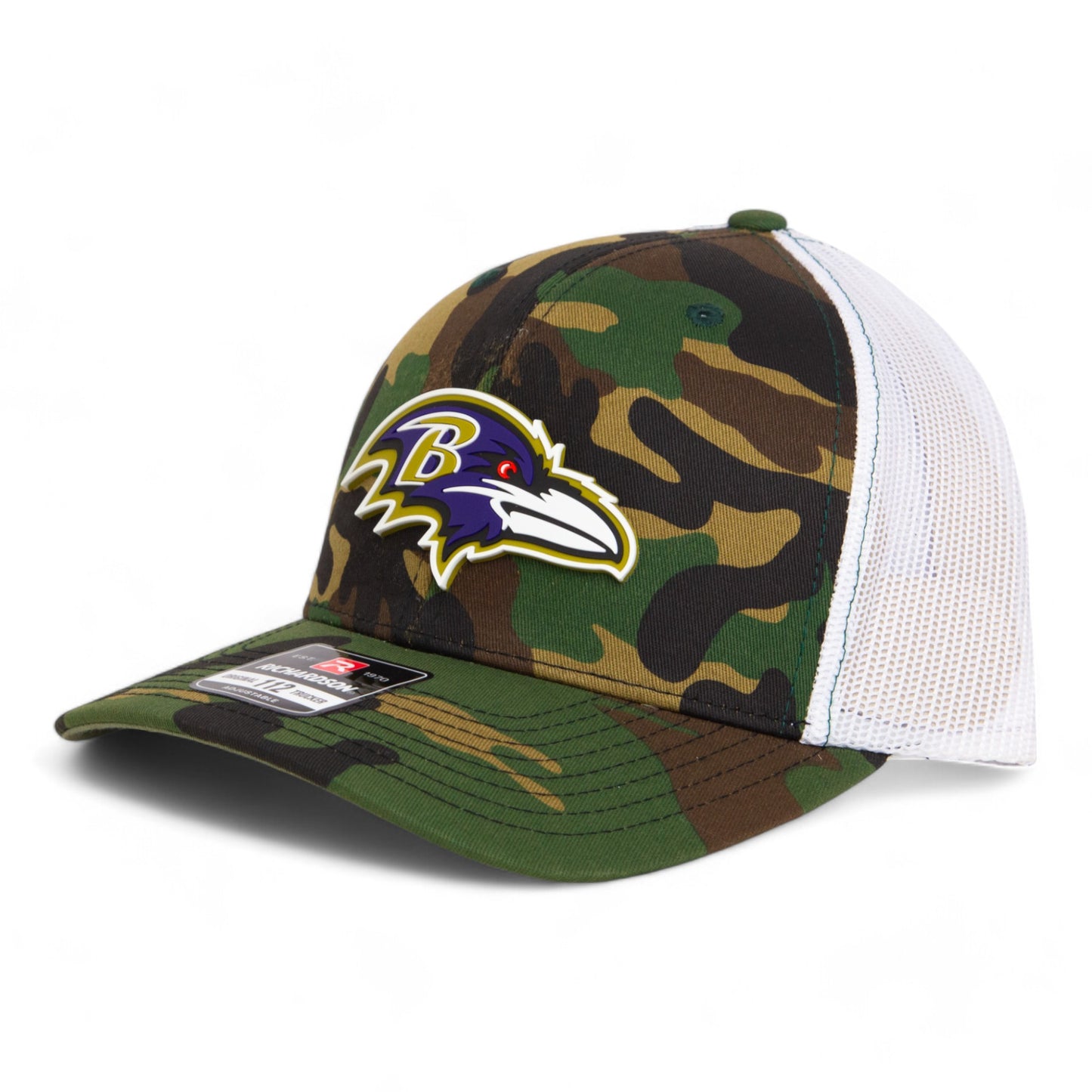 Baltimore Ravens 3D Snapback Trucker Hat- Army Camo/ White