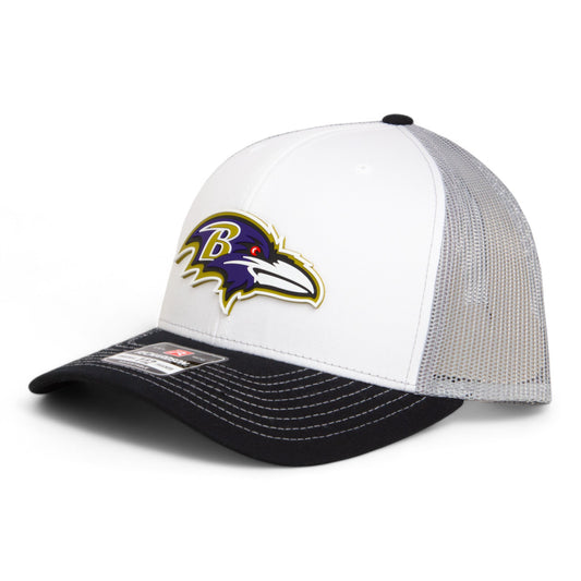 Baltimore Ravens 3D Snapback Trucker Hat- White/ Grey/ Black