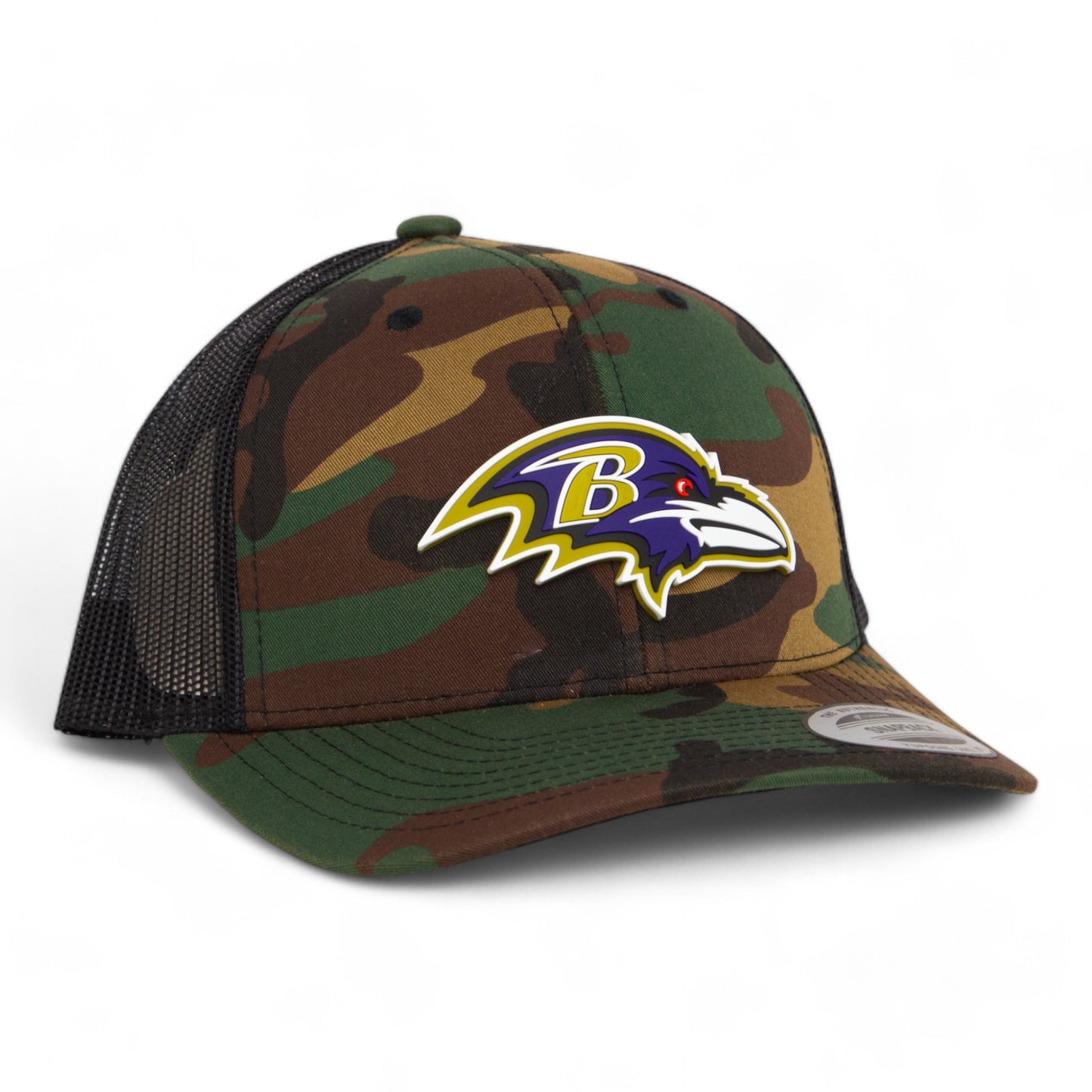 Baltimore Ravens 3D YP Snapback Trucker Hat- Army Camo/ Black