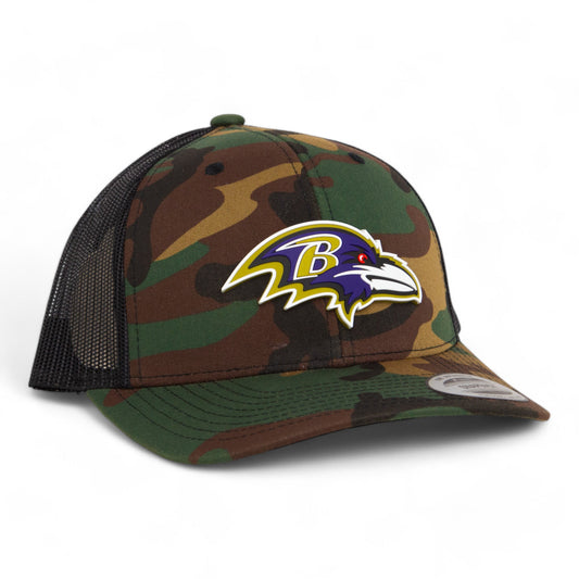 Baltimore Ravens 3D YP Snapback Trucker Hat- Army Camo/ Black