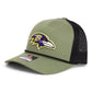 Baltimore Ravens 3D Snapback Trucker Rope Hat- Loden/ Black