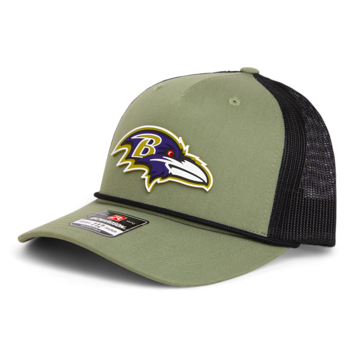 Baltimore Ravens 3D Snapback Trucker Rope Hat- Loden/ Black