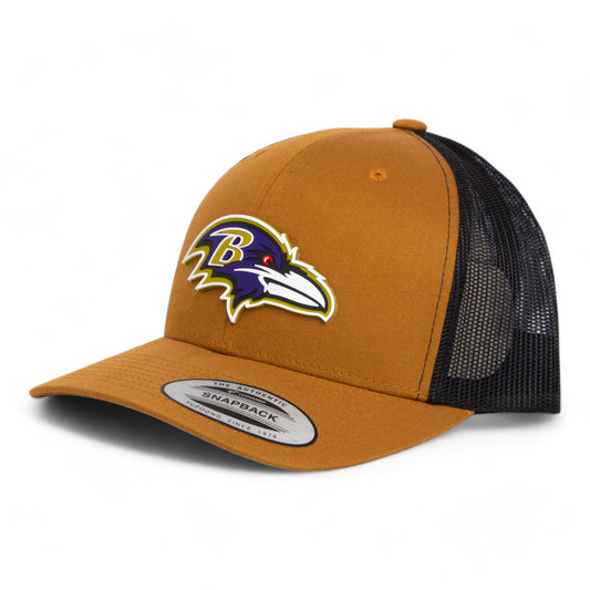 Baltimore Ravens 3D YP Snapback Trucker Hat- Caramel/ Black