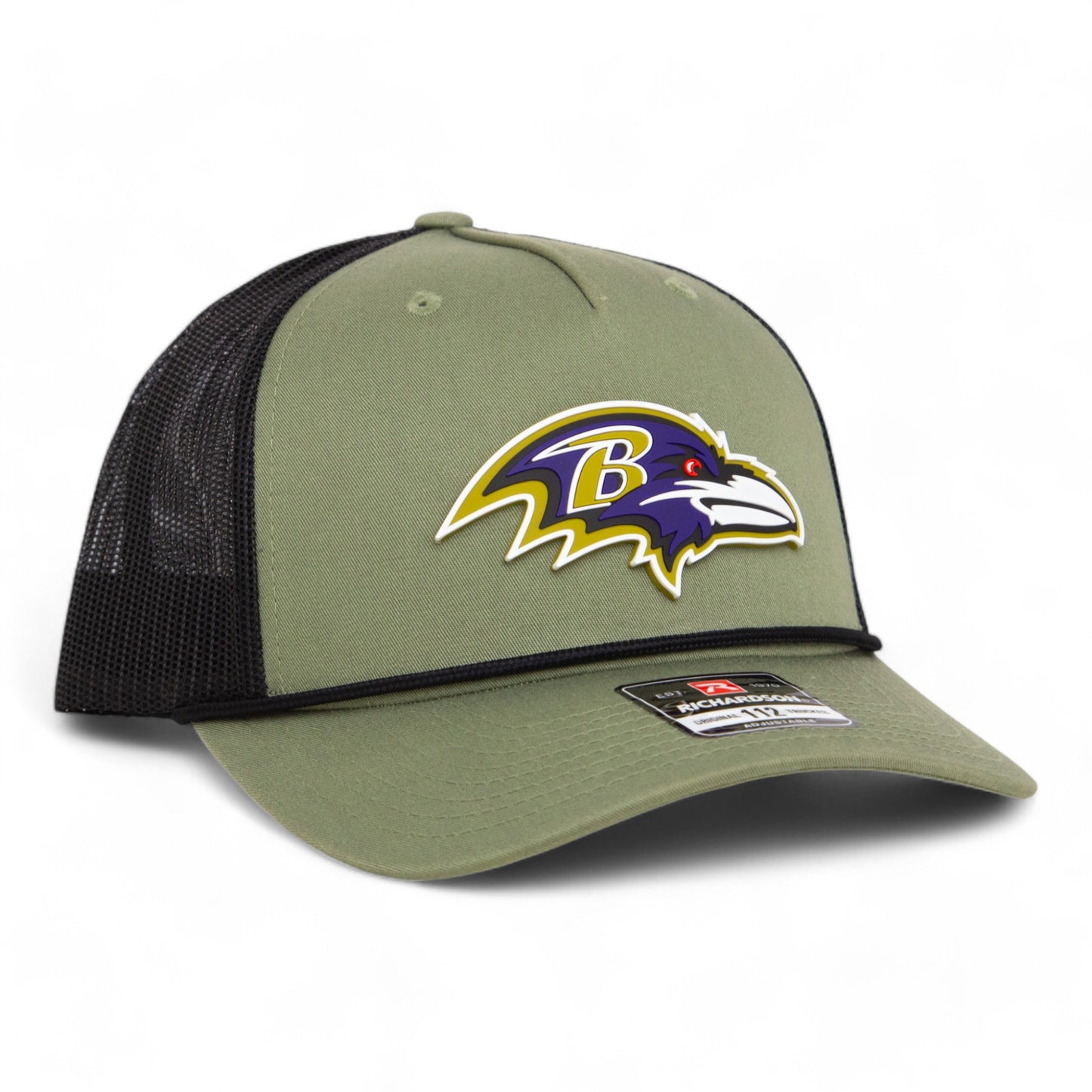 Baltimore Ravens 3D Snapback Trucker Rope Hat- Loden/ Black