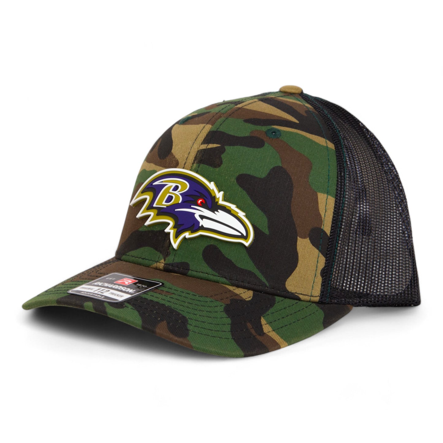 Baltimore Ravens 3D Snapback Trucker Hat- Army Camo/ Black