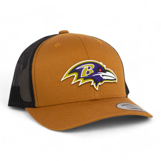 Baltimore Ravens 3D YP Snapback Trucker Hat- Caramel/ Black