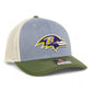 Baltimore Ravens 3D Snapback Trucker Hat- Heather Grey/ Birch/ Olive