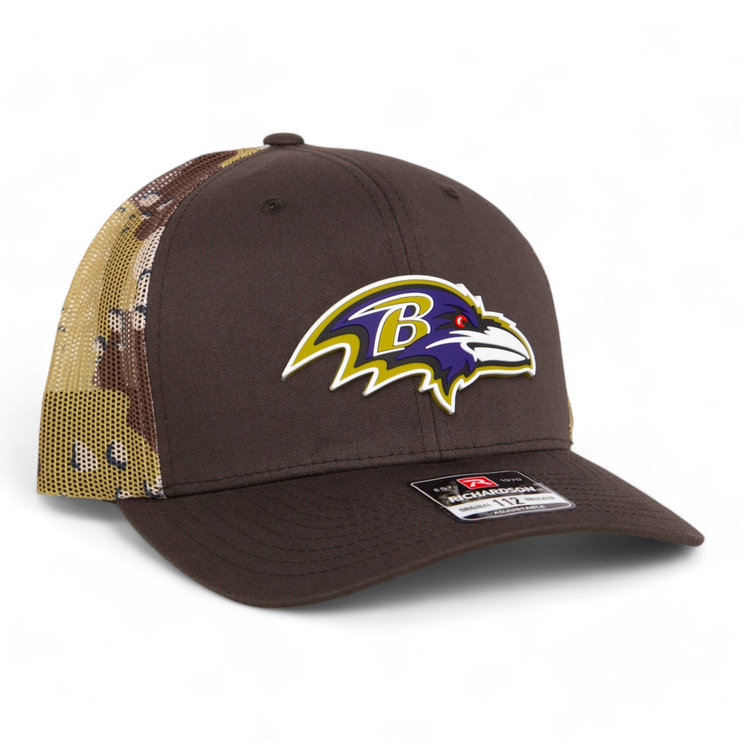 Baltimore Ravens 3D Snapback Trucker Hat- Brown/ Desert Camo