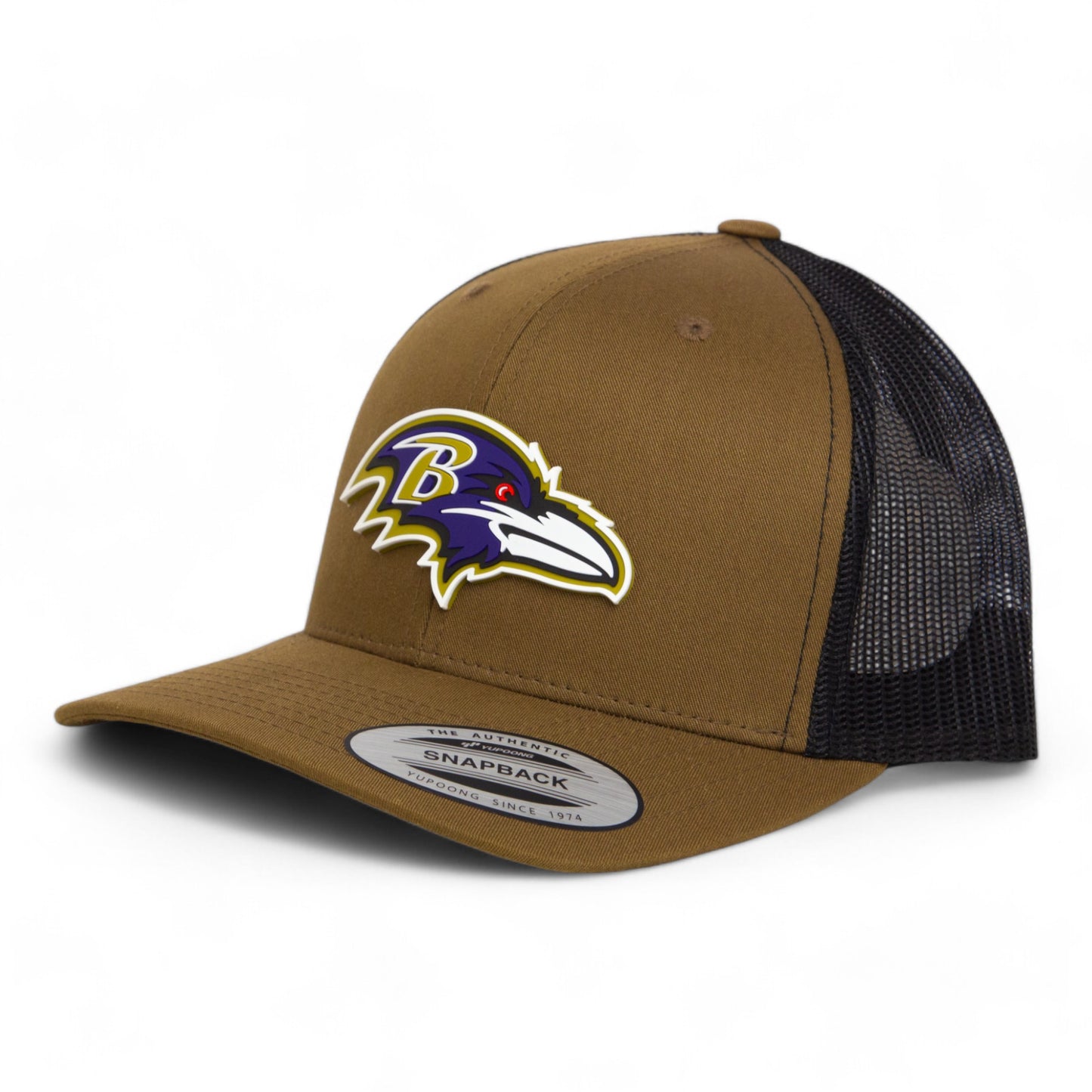 Baltimore Ravens 3D YP Snapback Trucker Hat- Coyote/ Black