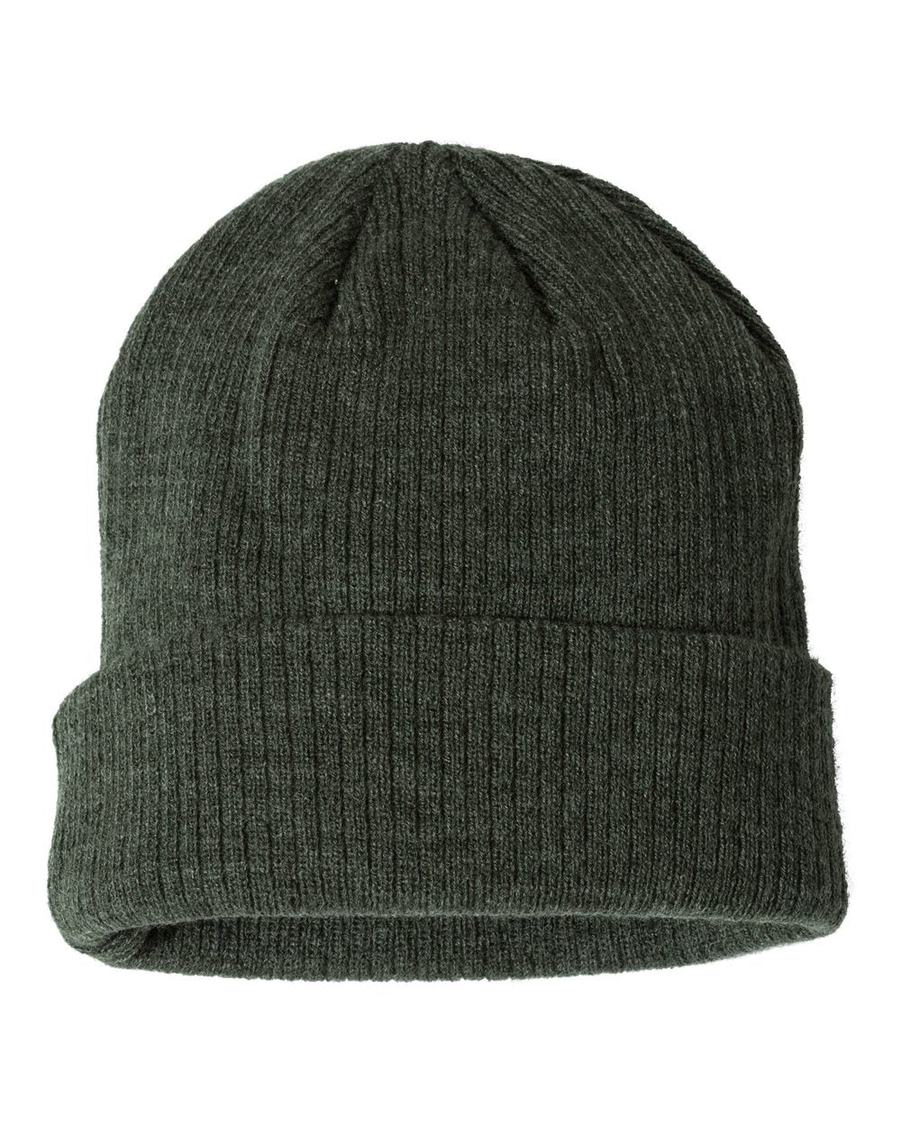 Champion Ribbed Cuffed Beanie- Heather Forest - Ten Gallon Hat Co.