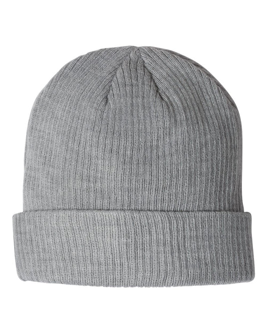 Champion Ribbed Cuffed Beanie- Heather Grey - Ten Gallon Hat Co.