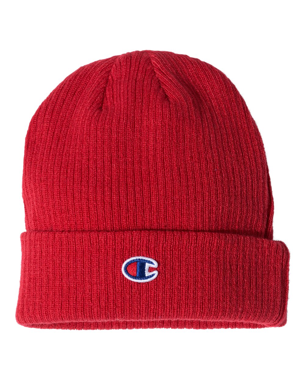 Champion Ribbed Cuffed Beanie- Red Scarlet - Ten Gallon Hat Co.