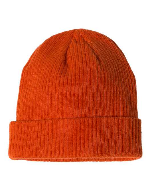 Champion Ribbed Cuffed Beanie- Spicy Orange - Ten Gallon Hat Co.