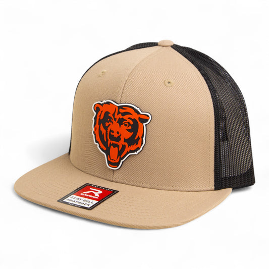 Chicago Bears 3D Wool Blend Flat Bill Hat- Tan/ Black