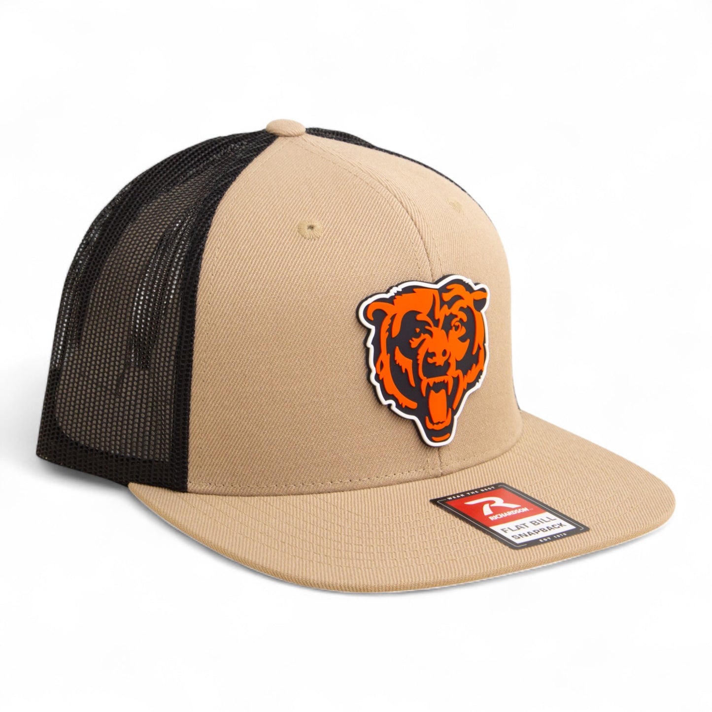 Chicago Bears 3D Wool Blend Flat Bill Hat- Tan/ Black