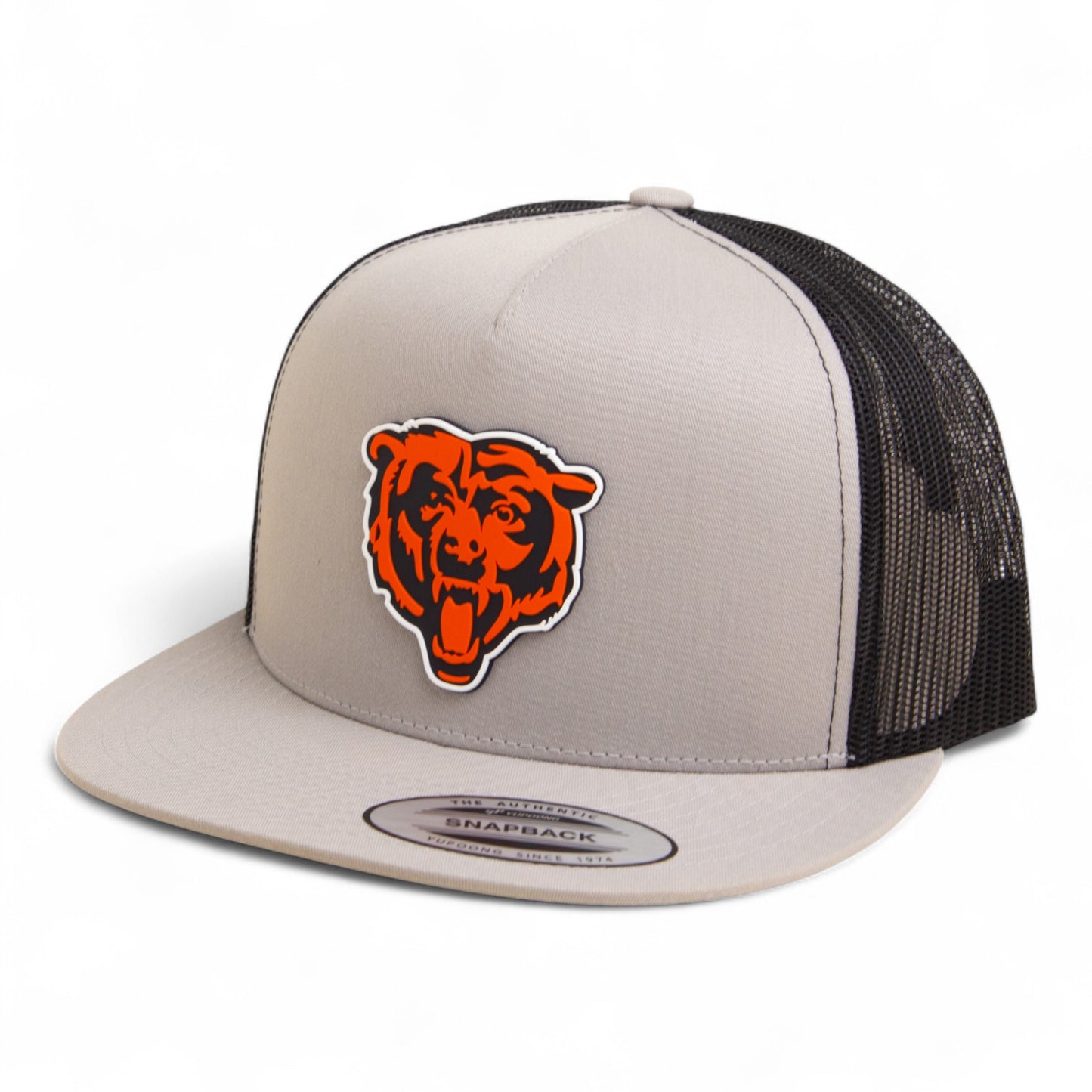Chicago Bears 3D YP Snapback Flat Bill Trucker Hat- Silver/ Black