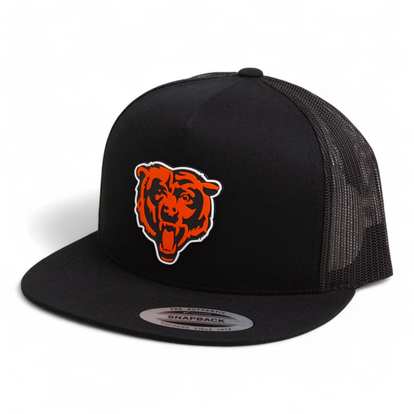 Chicago Bears 3D YP Snapback Flat Bill Trucker Hat- Black