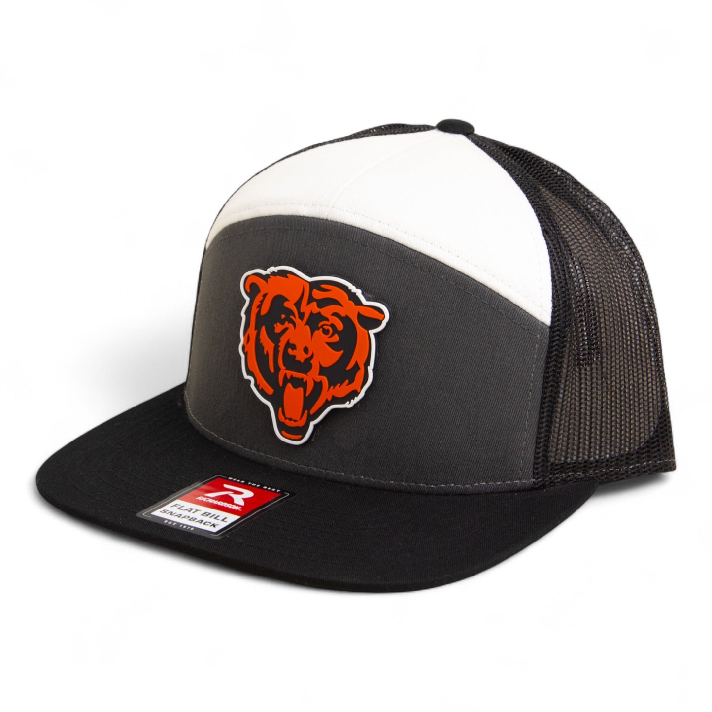 Chicago Bears 3D Snapback Seven-Panel Flat Bill Trucker Hat- Charcoal/ Black/ White