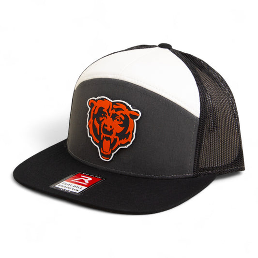 Chicago Bears 3D Snapback Seven-Panel Flat Bill Trucker Hat- Charcoal/ Black/ White
