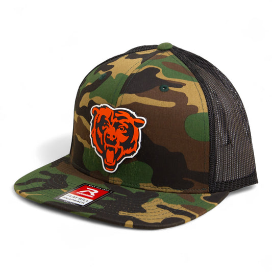 Chicago Bears 3D Wool Blend Flat Bill Hat- Army Camo/ Black