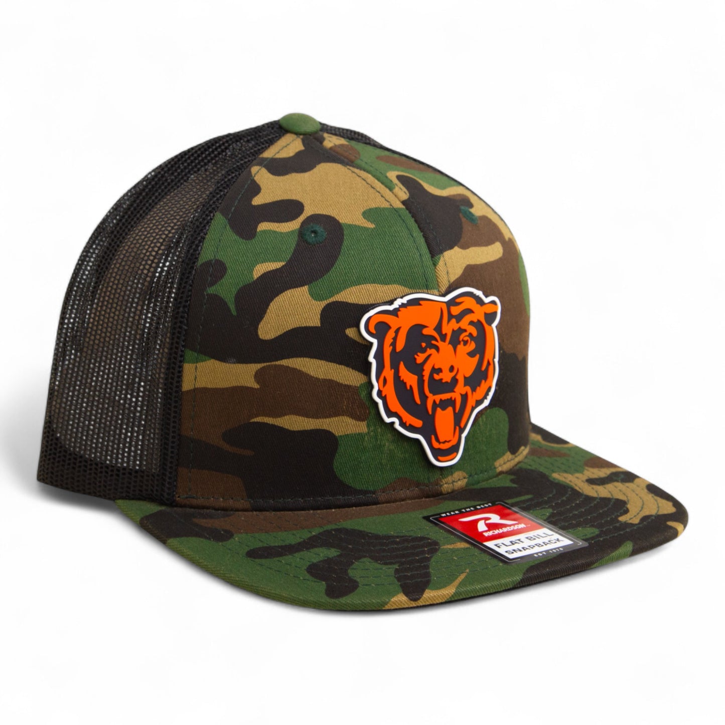 Chicago Bears 3D Wool Blend Flat Bill Hat- Army Camo/ Black