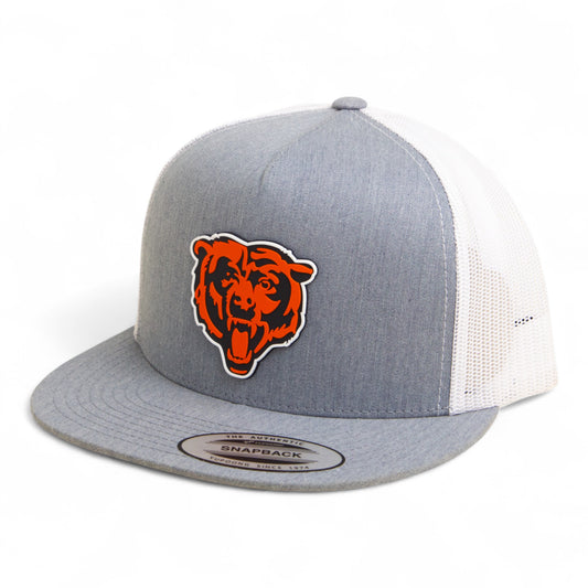 Chicago Bears 3D YP Snapback Flat Bill Trucker Hat- Heather Grey/ White