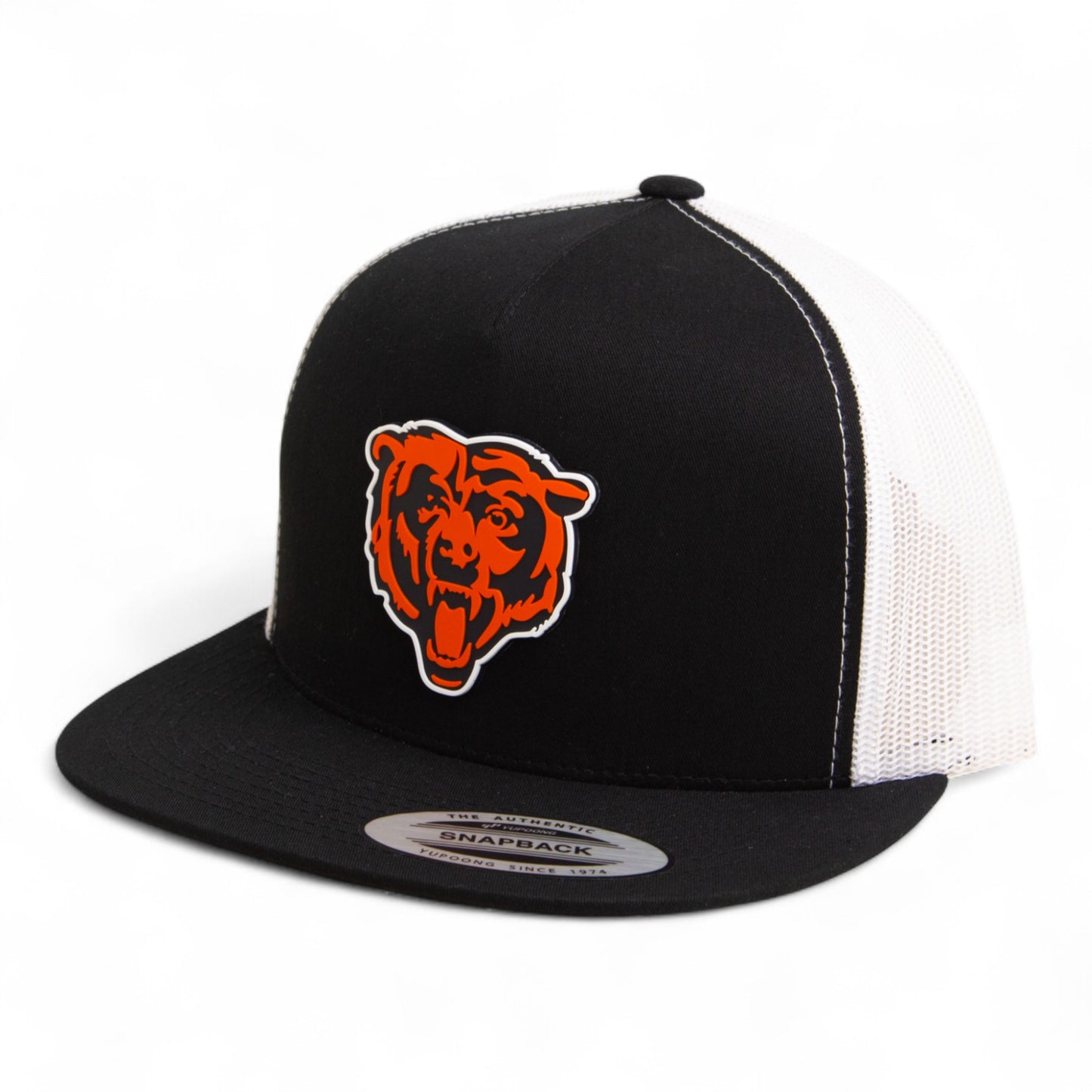 Chicago Bears 3D YP Snapback Flat Bill Trucker Hat- Black/ White