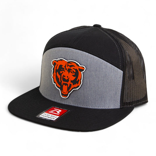 Chicago Bears 3D Snapback Seven-Panel Flat Bill Trucker Hat- Heather Grey/ Black