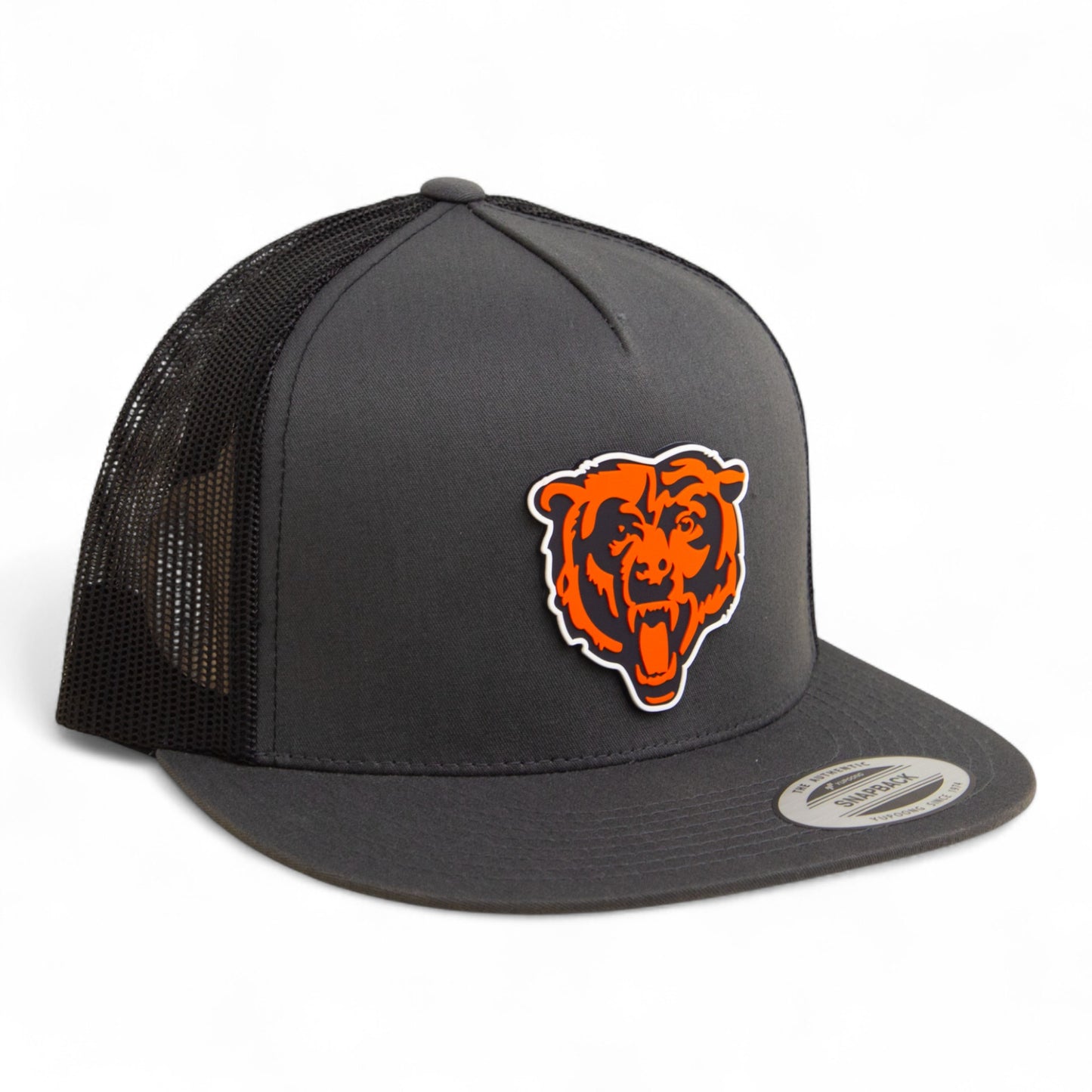 Chicago Bears 3D YP Snapback Flat Bill Trucker Hat- Charcoal/ Black