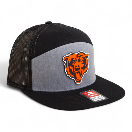 Chicago Bears 3D Snapback Seven-Panel Flat Bill Trucker Hat- Heather Grey/ Black