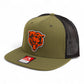 Chicago Bears 3D Wool Blend Flat Bill Hat- Loden/ Black