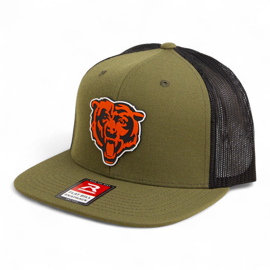 Chicago Bears 3D Wool Blend Flat Bill Hat- Loden/ Black