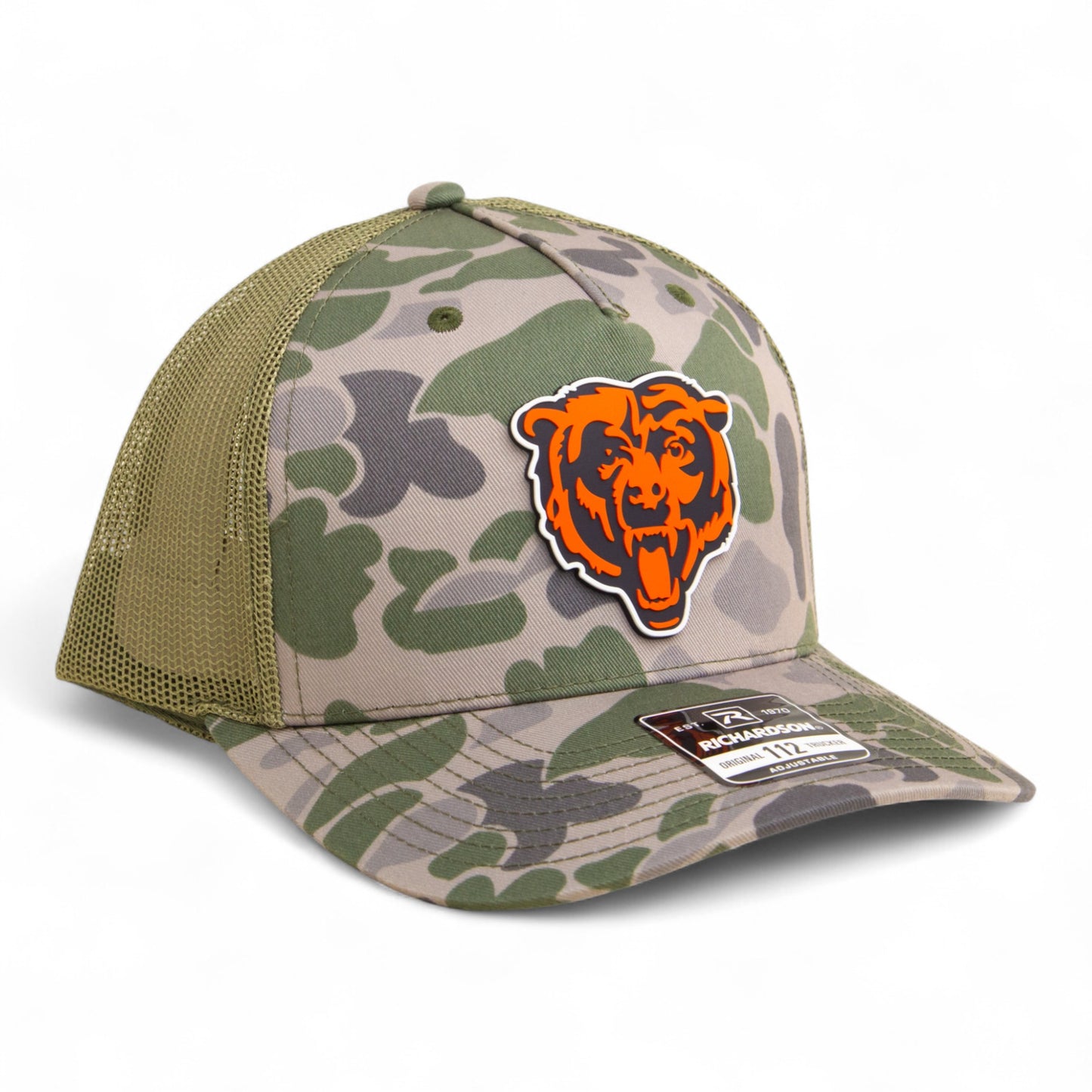 Chicago Bears 3D Snapback Trucker Hat- Marsh Duck Camo/ Loden