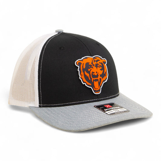 Chicago Bears 3D Snapback Trucker Hat- Black/ White/ Heather Grey