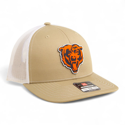Chicago Bears 3D Snapback Trucker Hat- Tan/ White
