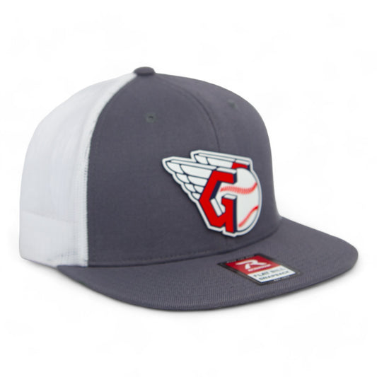 Cleveland Guardians 3D Wool Blend Flat Bill Hat- Charcoal/ White