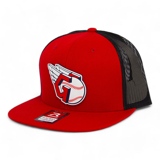 Cleveland Guardians 3D Wool Blend Flat Bill Hat- Red/ Black