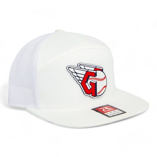 Cleveland Guardians 3D Snapback Seven-Panel Flat Bill Trucker Hat- White