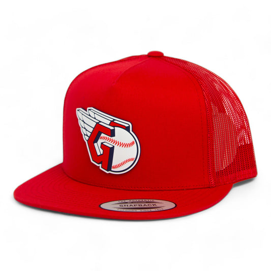 Cleveland Guardians 3D YP Snapback Flat Bill Trucker Hat- Red