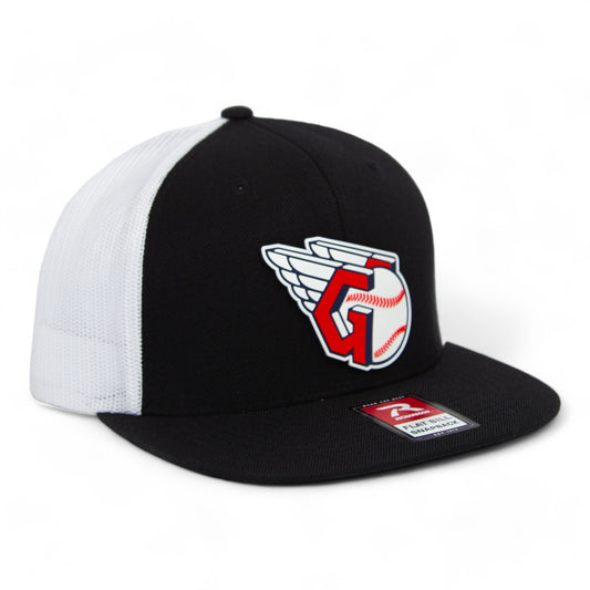 Cleveland Guardians 3D Wool Blend Flat Bill Hat- Black/ White